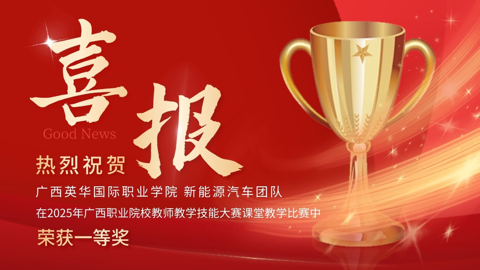 广西英华国际职业学院新能源汽车团队斩获省级大赛一等奖，开启专业发展新征程！