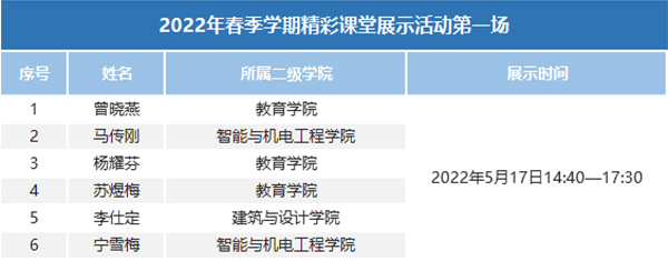 精彩课堂第一场