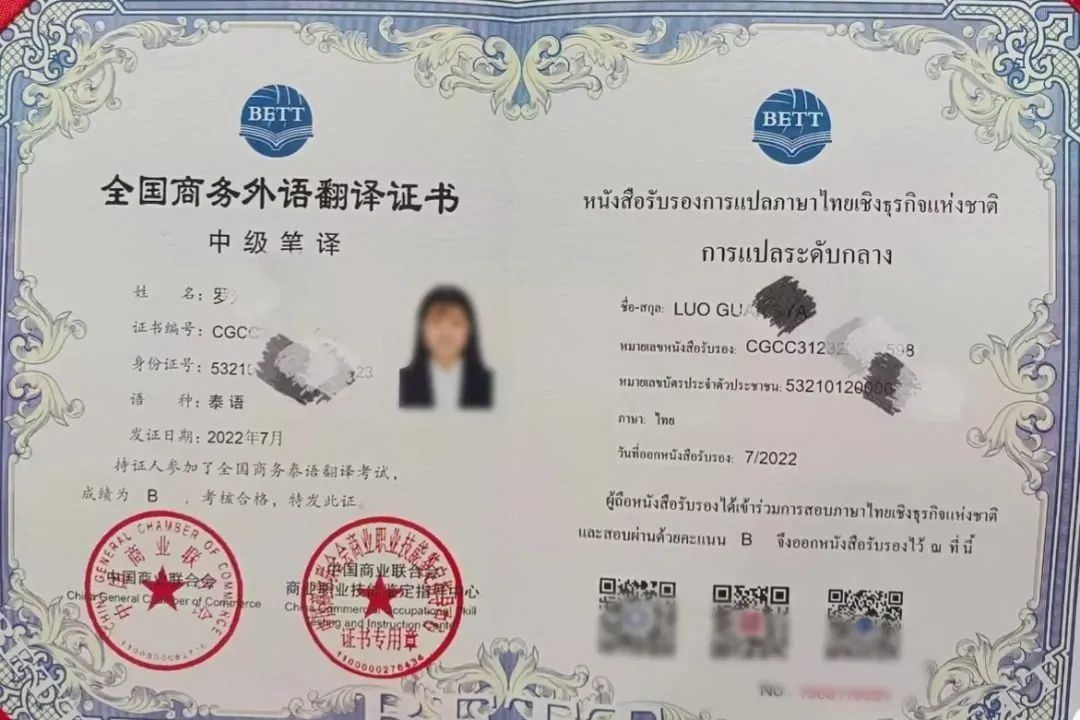 全国商务外语翻译证书